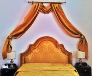 Palladio bed, Classic style bed, with headboard in viscose velvet