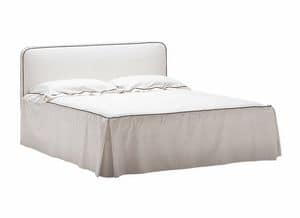 Patroclo, Upholstered bed, removable cover, electric adjustable bedspring