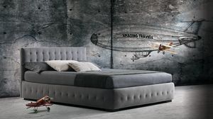 Phuket, Upholstered bed with quilted headboard