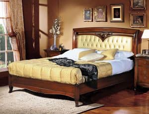 Praga bed, Luxury classic bed, upholstered tufted headboard