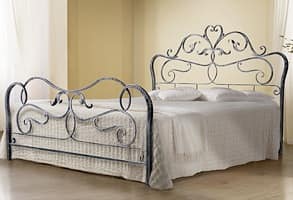 Rubens, Double bed in wrought iron, antique finish