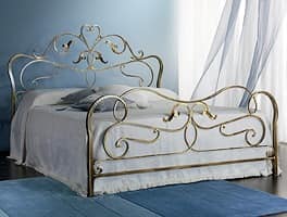 Rubens, Double bed in wrought iron, antique finish