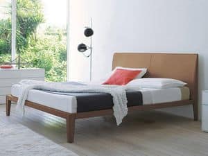 Slim bed, Bed with structure covered in leather