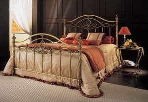 SOFIA 1289 BRO, Brass bed with smooth tubes, for bedroom