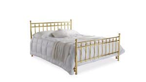 Denis bed, Double bed in hand polished brass