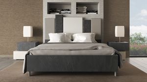Arianna, Bed with padded headboard with asymmetrical design