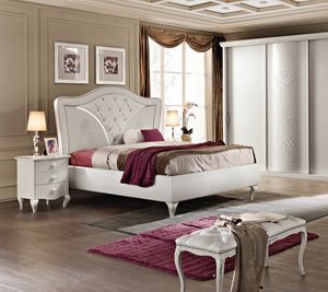 Brigitte bed, Bed with eco-leather upholstery