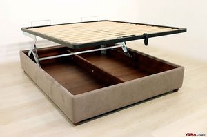 Double storage bed without headboard, Sommier bed made to measure
