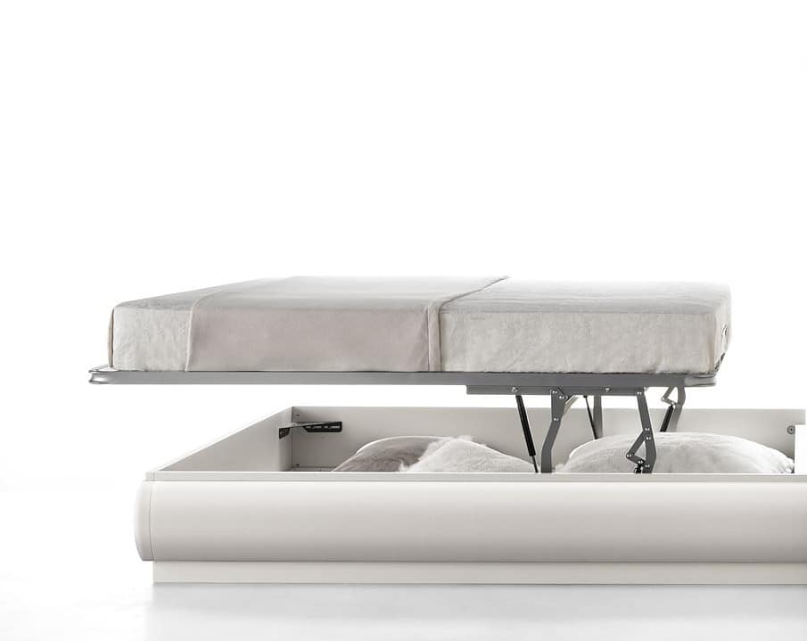 ST 705 C, Contemporary bed with container and padded headboard