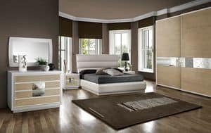 ST 705 C, Contemporary bed with container and padded headboard