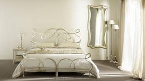 Ghirigori twin bed, Twin bed in flat-iron, handmade, for hotels