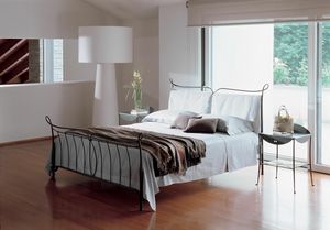 Goodman, Iron bed with upholstered headboard