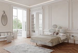 Notturno Due, Bed with headboard with oval padded