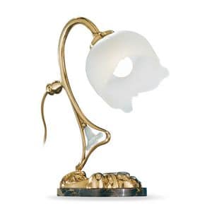 Art. 1400/L, Table lamp in polished brass, for offices