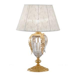 Art. 265/LG, Table lamp in sanded gold, with lace lampshades