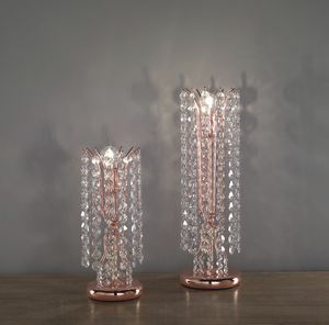 Art. 499/LP - 499/LT, Copper finish table lamps, with decorative crystals