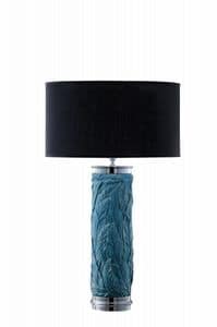 Art. LB301, Cylindrical table lamp with floral embellishments