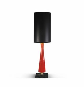 Art. LP 80040, Coral glass table lamp, with marble base