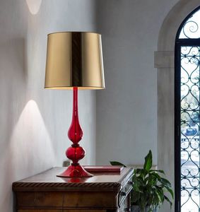 Art. VO 125T1, Red glass table lamp