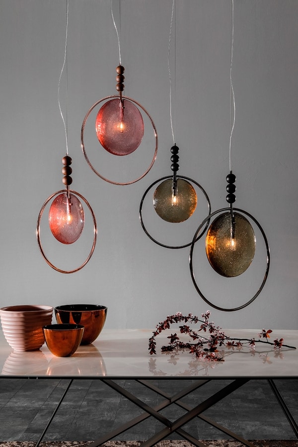 DREAMY, Table and suspension lamp with glass diffuser