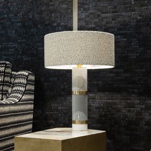 Grey Marble TL, Table lamp with structure in marble and brass