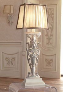 Luigi XVI Art. ABA01/VSIN01/L43, Lamp with shade in ruffled silk