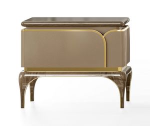 Alexander Glam Art. A86, Glossy finish wooden bedside table