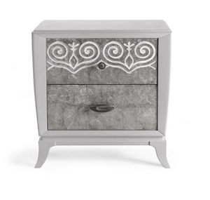 AN 721 PB, Bedside table with silver fronts