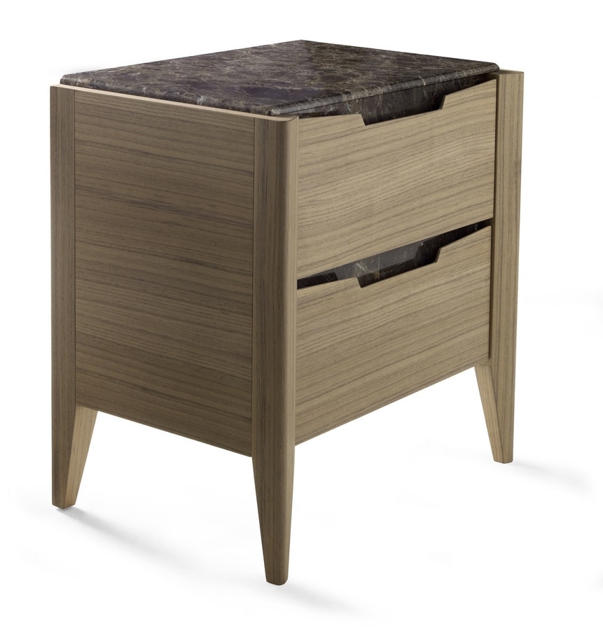 AN 733 M, Contemporary bedside table with two drawers
