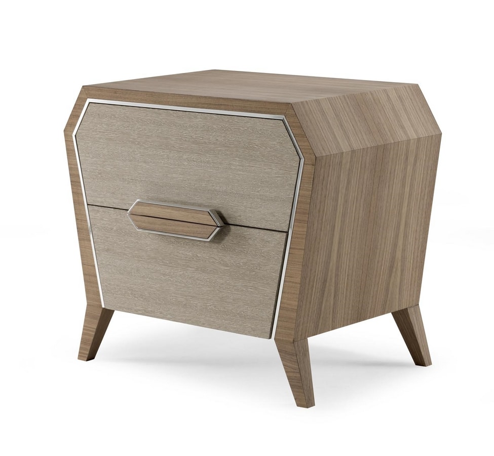 AN 741 C, Bedside table in canaletto walnut and gray wenge