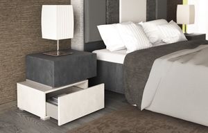Arianna, Wooden bedside table with asymmetric design
