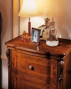 Art. 290 Bedside table, Bedside table in walnut for classic bedrooms