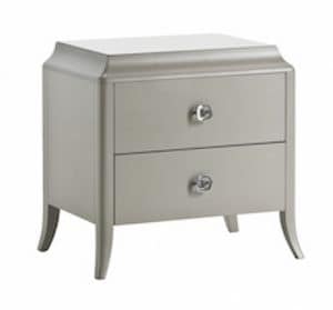 Art. VL722, Bedside table with 2 drawers, in essential style, for house