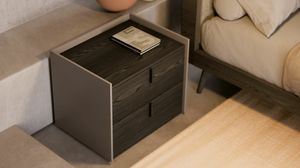 Brera, Bedside table with a modern design, in wood