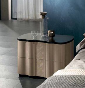 CD33 Mistral nightstand, Bedside table with rounded lines