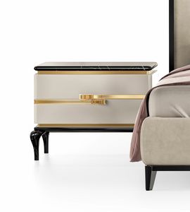 Dilan Glam Art. D86, Bedside table with a refined design, with lacquered finish