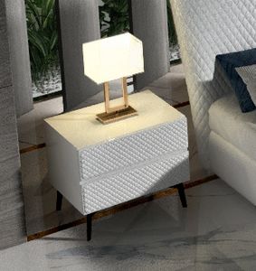 Eos Art. E0020, Lacquered bedside table with quilted front