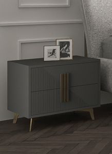 Fly Morfeo Art. M0014, Lacquered bedside table with metal handles and feet