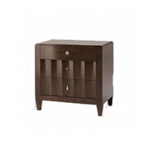 Heritage nightstand, Wooden bedside table, with wave form fronts drawers