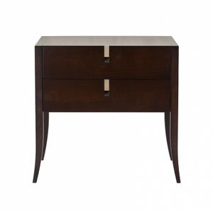 Jubilee nightstand, Wooden bedside table with decorative metal elements