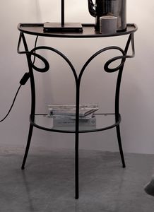 Minuetto, Coffee table / bedside table in iron and crystal