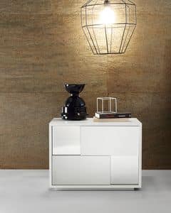 Moody bedside table, Design bedside table, with front side usable as a handle