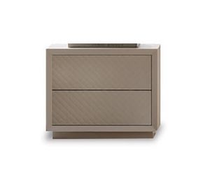 Moon Art. MN0010, Lacquered bedside table with quilted front