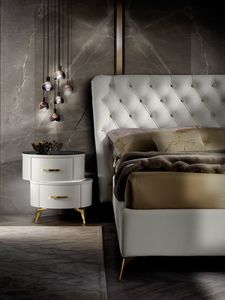 Movida Luxury bedside table, Bedside table with a rounded design
