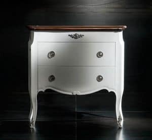 Museum Art. 31.852, Bedside lacquered in linden tree, with top in antique walnut