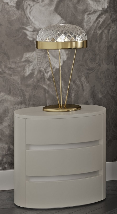 Myfair nightstand, Bedside table with an elliptical shape