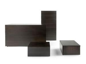 Zeno Bedside table, Bedside table made of glossy lacquered wood, for bedrooms