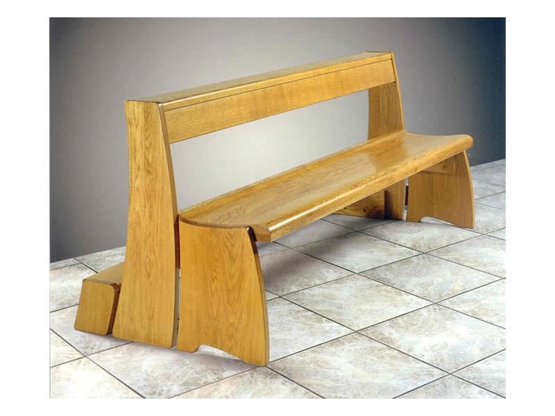 Ecclesia, Contemporary bench in solid wood for churches
