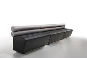 O-ZONE SYSTEM, Padded modular bench with backrest in various heights