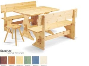 PIZ/130, Wooden bench, rustic style, for hotel and pizzeria